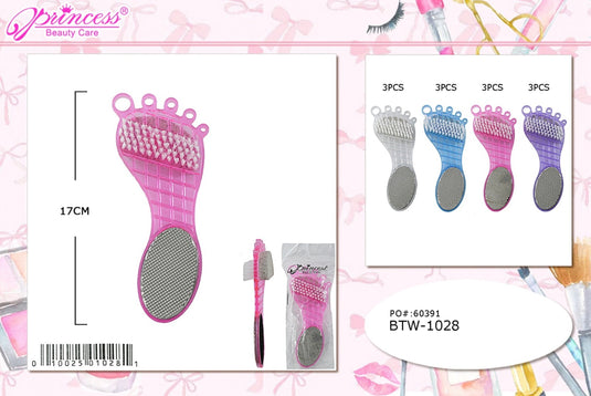 Accessories-Foot-Shaped Pedicure Brush & File BTW-1028 (12pc pack)