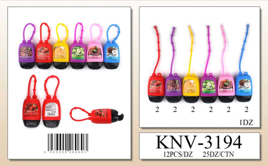 Accessories-Fruit Scented Silicone Hand Sanitizer Holder  KNV-3194 (12pc pack)