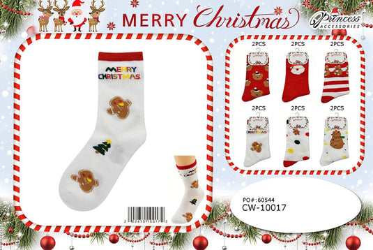 Accessories-Merry Christmas Crew Socks CW-10017 (12pc pack)