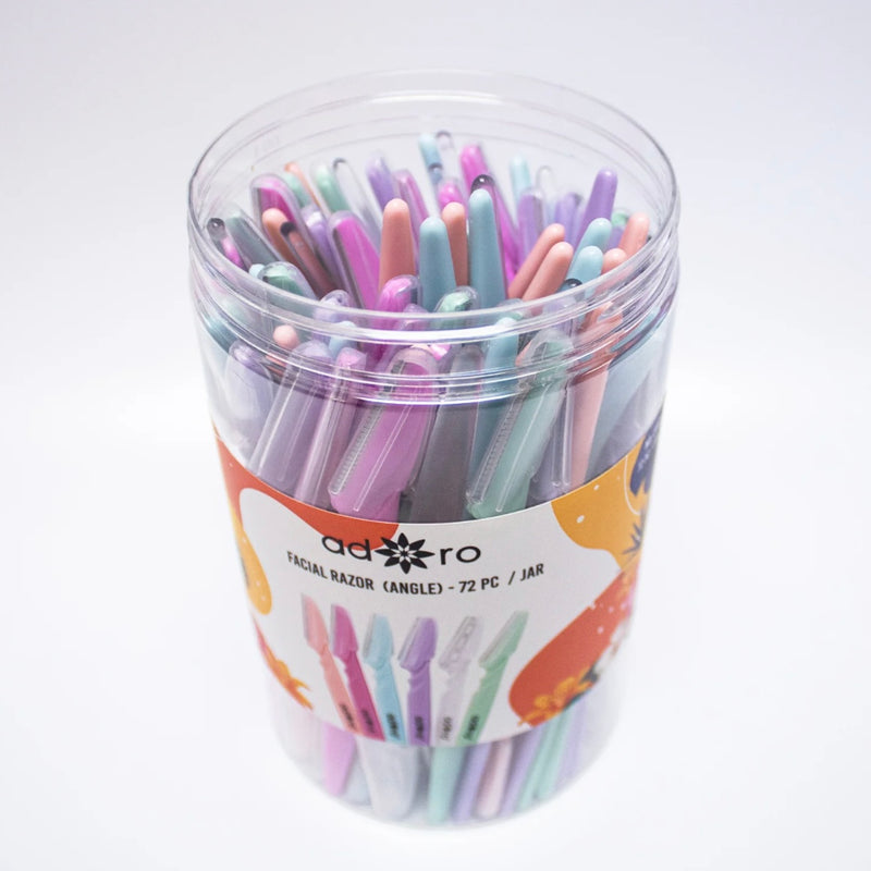 Load image into Gallery viewer, Eyebrow-Adoro Facial Razor No.2102 ($0.27 each, 72pc Jar)

