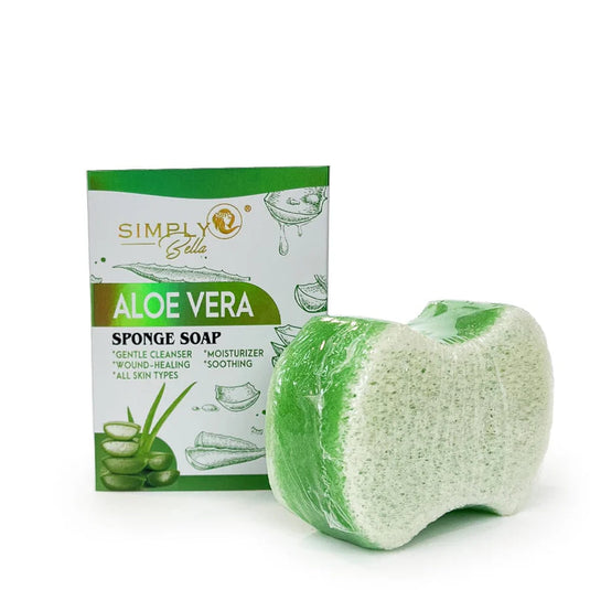 Skincare-Simply Bella Aloe Verá Sponge Soap SIM059 ($2 each, 12pc display)