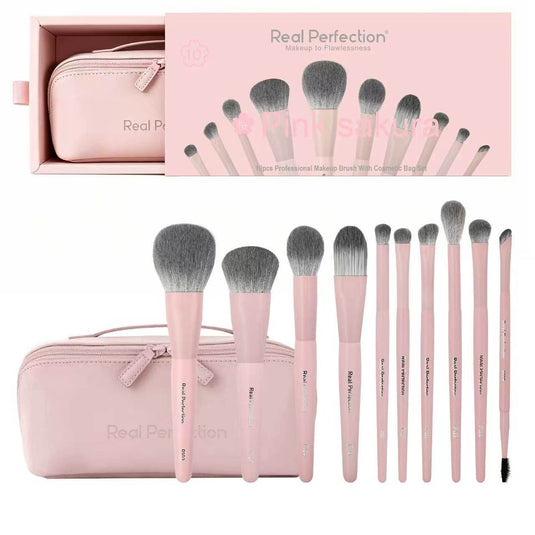 Face-Real Perfection Pink Sakura 10pc Brush Set P2015 ($14.50 each, 3pc Bundle)