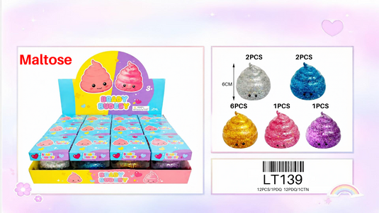 Accessories-Glitter Squishy Toy in Assorted Colors LT139 (12pc pack)