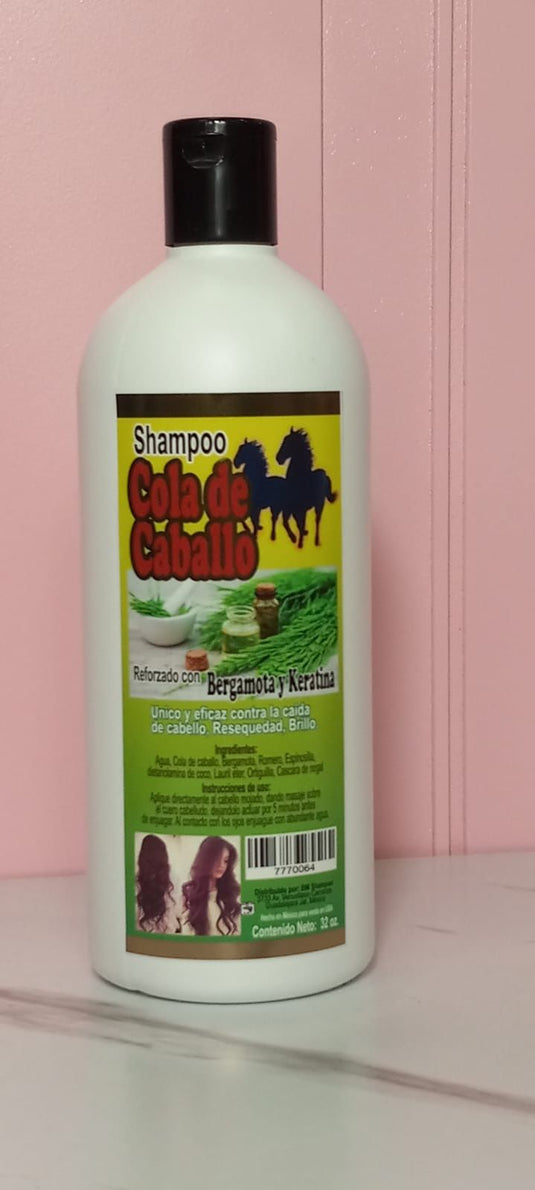 Hair-Cola de Caballo Shampoo Reforzado con bergamota y Keratina ($5.50 each, 4pc bundle)