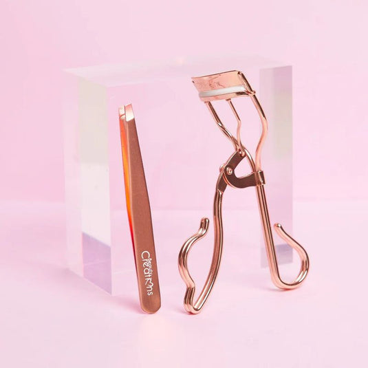 Eyes-Beauty Creations Eyelash Curler & Tweezer Set-Rose Gold  ELCTSET-RG ($2.25 each, 12pcs box)