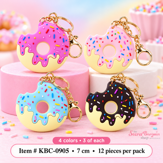 Accessories-Glazed Donut Keychain KBC-0905 (12pc pack)