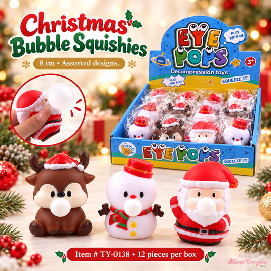 Accessories- Christmas Characters Bubble Squishy Toy TY-0138 (12pc pack)