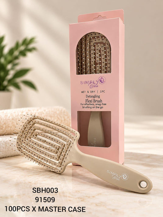 Hair-Simply Bella Detangling Flexi Hair Brush Beige SBH003 ($2 each, 6pc bundle)