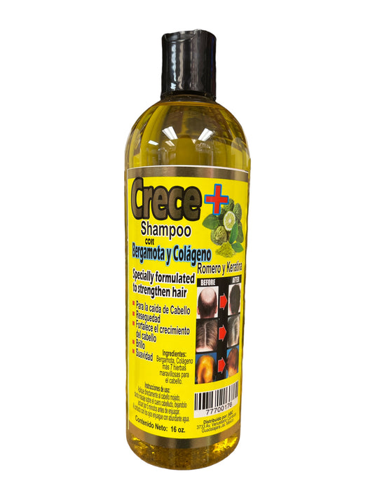 Hair- Crece Shampoo con Bergamota y Colágeno 16oz (4pc bundle, $4.50 each)
