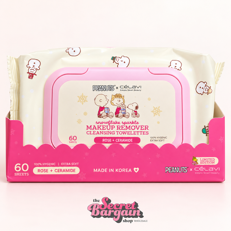 Load image into Gallery viewer, Skincare-Celavi X Peanuts Make Up Remover Wipes 60ct Sheets P70220R3 ($2.50 each, 4pcs bulk)
