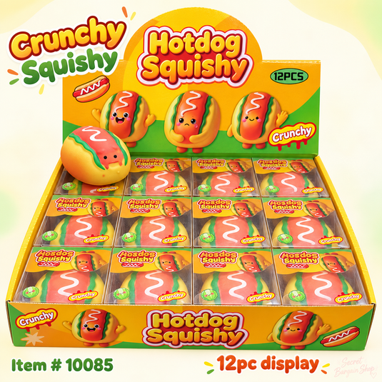 Accessories-Hot Dog Crunchy Squishy 10085 (12 Pc pack)