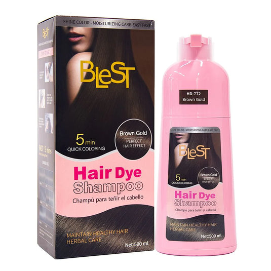 Hair- BLEST 16.9oz Hair Dye Shampoo- Brown Gold HD772 (4pc bundle,$6.50 each)