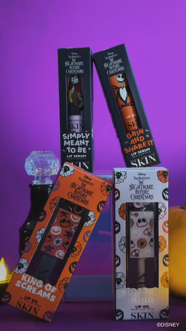 Load and play video in Gallery viewer, Lips-Beauty Creations Tim Burton’s The Nightmare Before Christmas Lip Serum “Grin &amp; Share It” #NBC-LS1 ($3.75 each, 6pc bundle)

